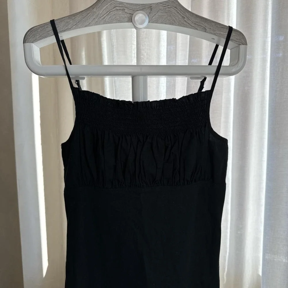 Black Dress 100% Cotton Adjustable Straps size 4 - Picture 5 of 9